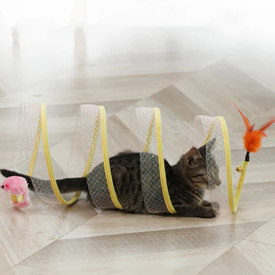 Katt Leketunnel Spiral Design Dynamisk Lek 2