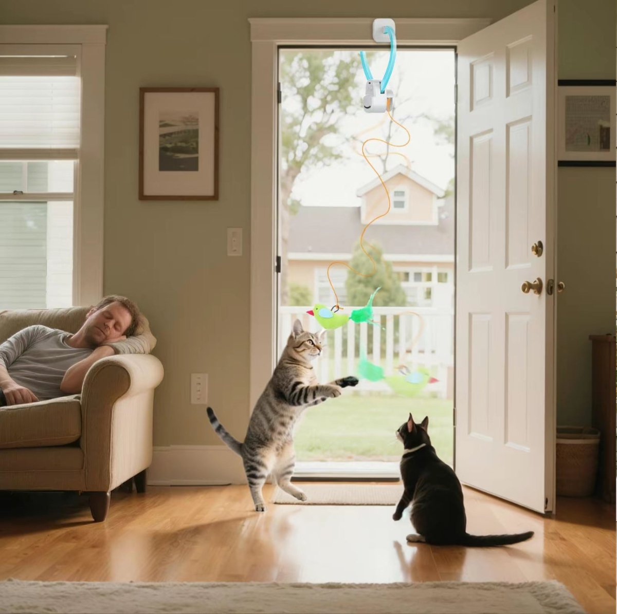 Kattens Flygande Fågelleksak Interaktiv 1