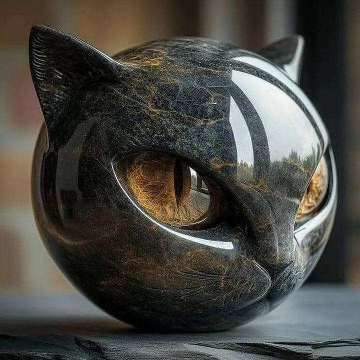 Katthuvud Skulptur Modern Design 1