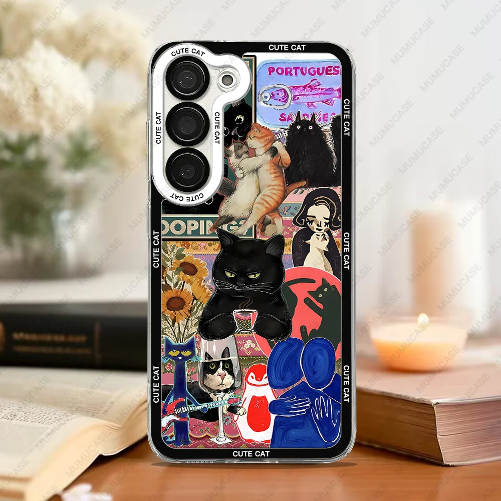 Kattmotiv Telefonfodral för Samsung Galaxy 6
