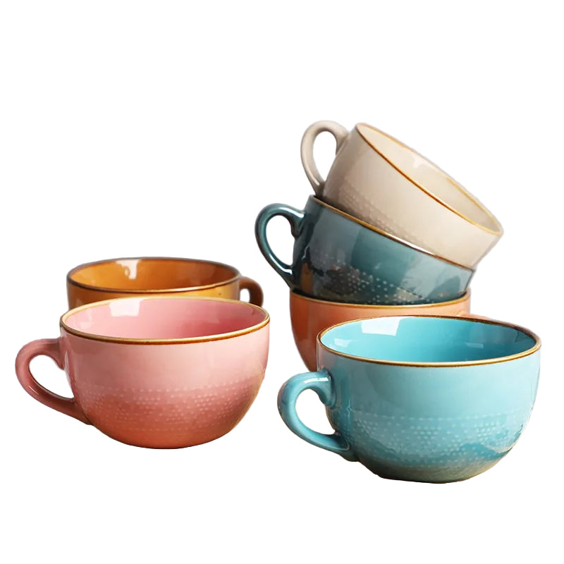 Keramisk Mugg Stor Kapacitet Färgglad Design 0