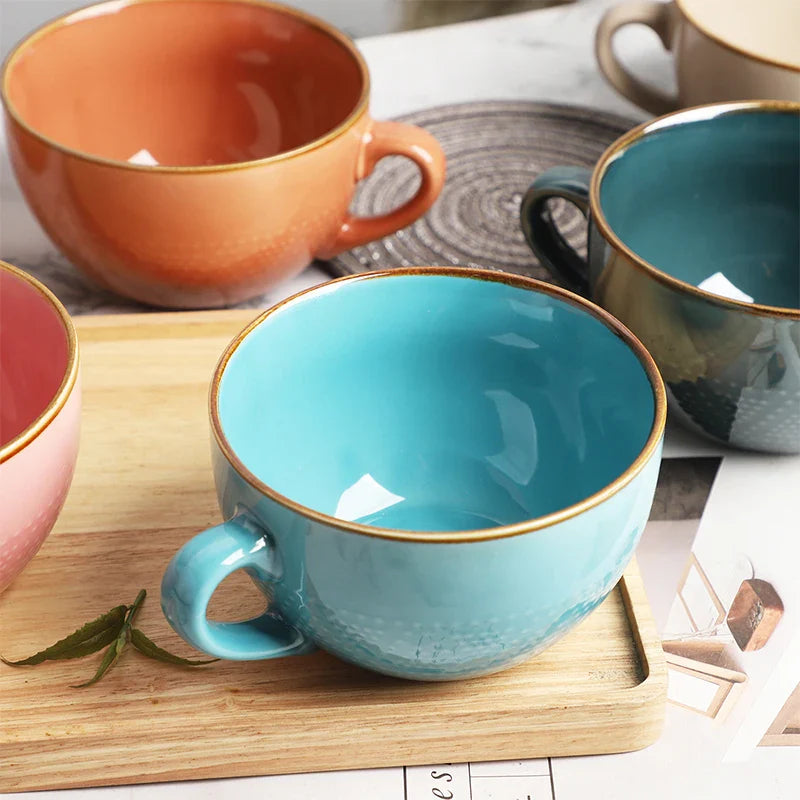 Keramisk Mugg Stor Kapacitet Färgglad Design 2