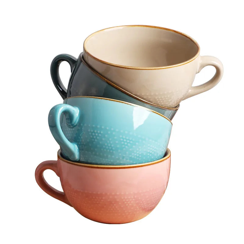 Keramisk Mugg Stor Kapacitet Färgglad Design 3