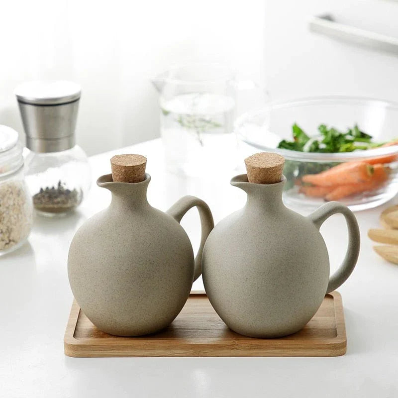 Keramisk Oljekaraff För Vinäger Och Olivolja Modern Design 0