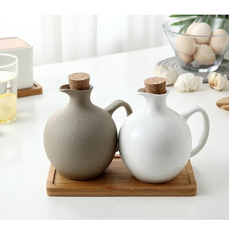 Keramisk Oljekaraff För Vinäger Och Olivolja Modern Design 1