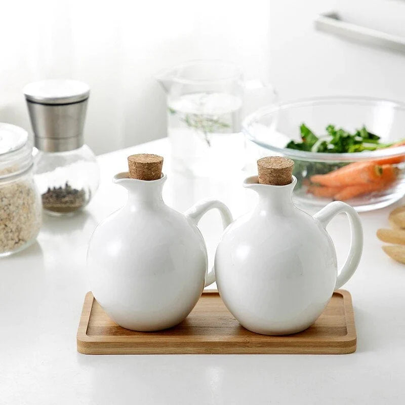 Keramisk Oljekaraff För Vinäger Och Olivolja Modern Design 2