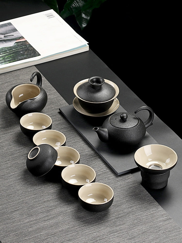 Keramisk Tekanna Set Kinesisk Stil Minimalistisk Design 2