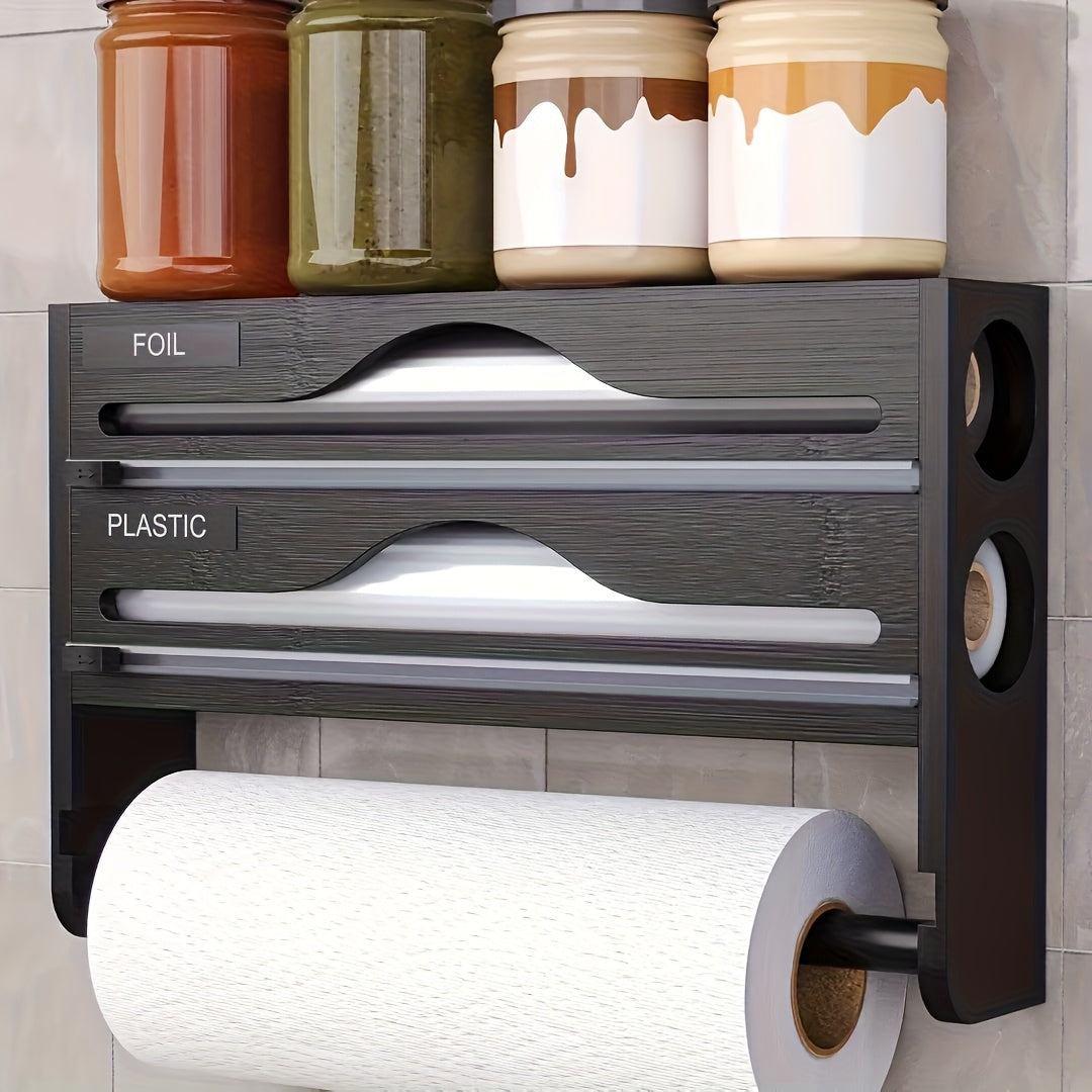 Köksarrangör med 3 Sektioner och Hushållsrullehållare 0