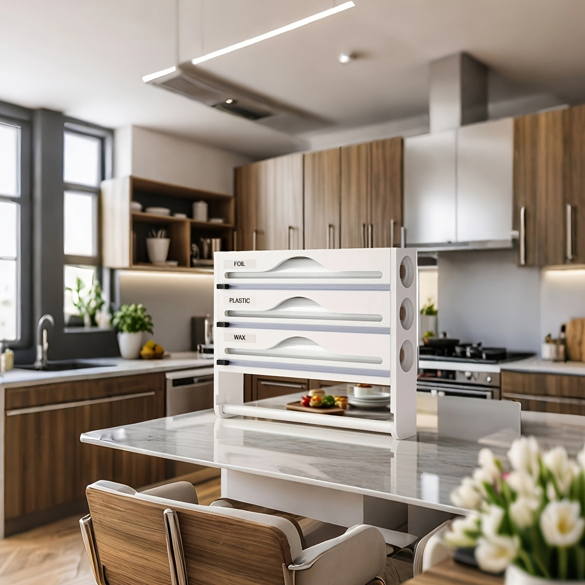 Köksarrangör med 3 Sektioner och Hushållsrullehållare 3