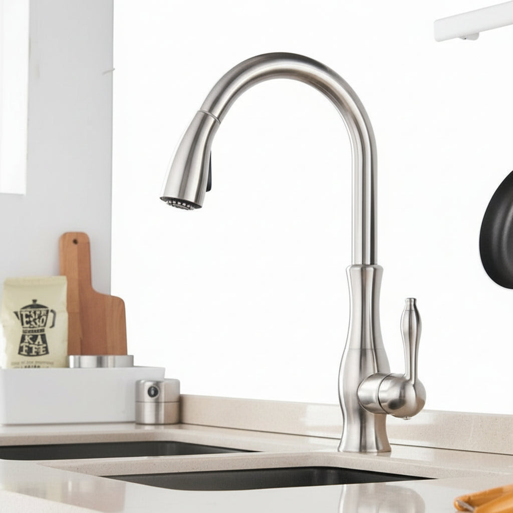 Kökskran Infällbart Duschhuvud Modern Design Utdragbar 0