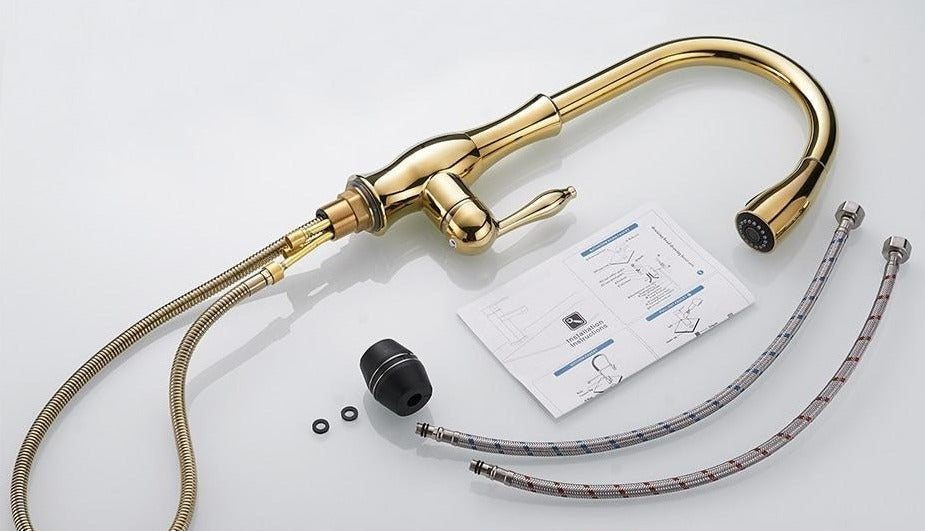 Kökskran Infällbart Duschhuvud Modern Design Utdragbar 8