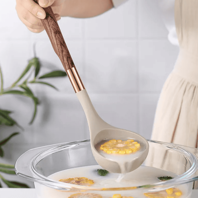 Köksredskapsset 10 Delar Med Trähandtag Modern Design 2