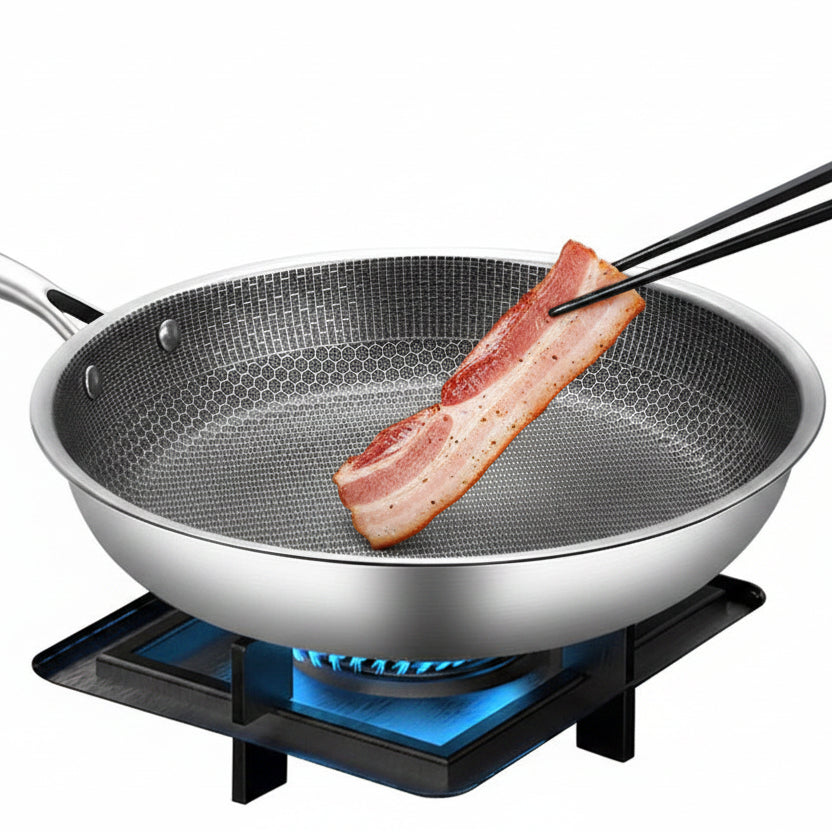 Köksstekpanna Non-Stick Rostfri Stål Designad för Jämn Tillagning 0