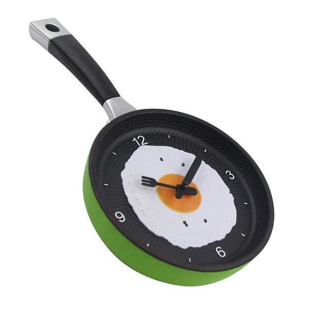 Köksväggklocka Stekpanna med Äggdesign 0