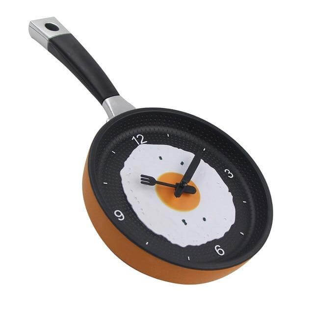 Köksväggklocka Stekpanna med Äggdesign 5