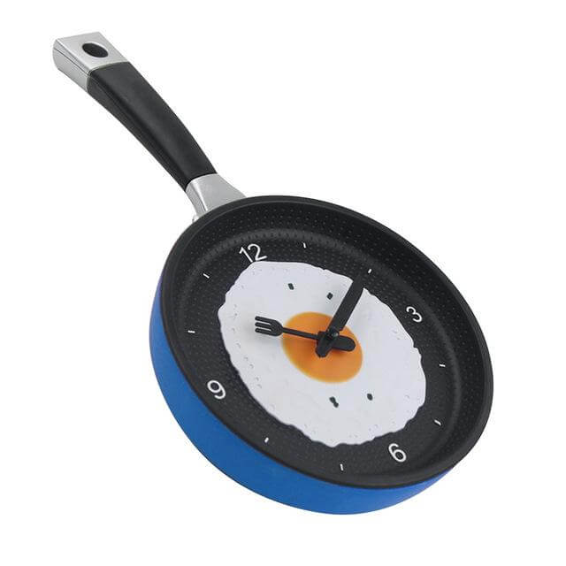 Köksväggklocka Stekpanna med Äggdesign 7