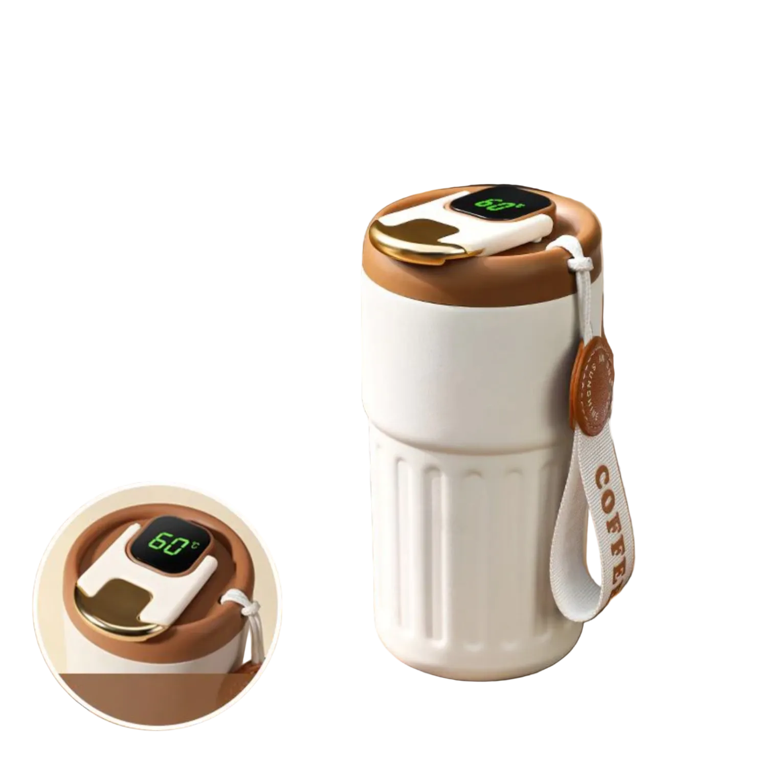 Kompakt Termoskopp med Temperaturdisplay 0