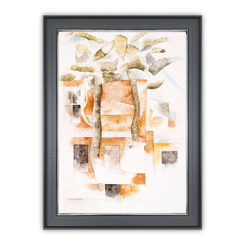 Konsttryck av Hus Genom Träd - Charles Demuth 0