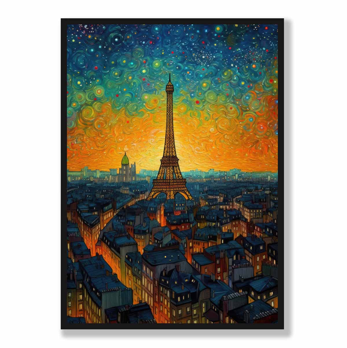 Konsttryck av Paris vid solnedgången 5