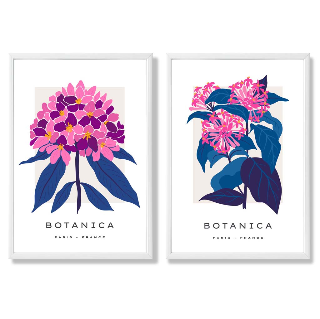 Konsttryck med Blommotiv - Set med 2 Inramade Tavlor 3