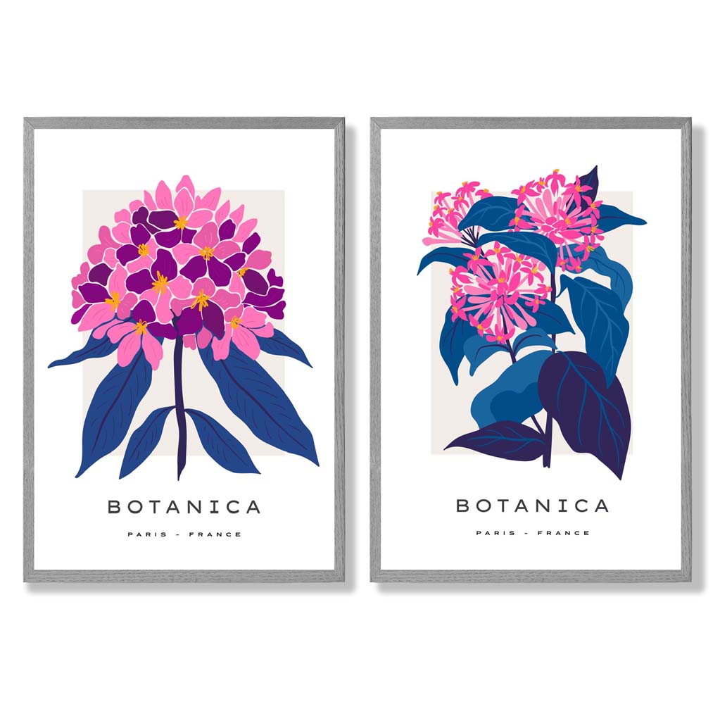 Konsttryck med Blommotiv - Set med 2 Inramade Tavlor 5