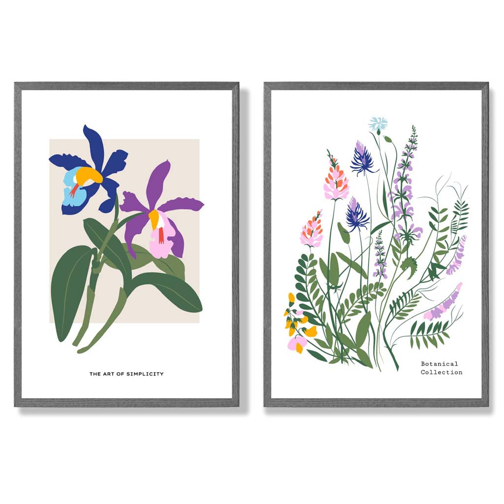 Konsttryck med Färgglada Vårblommor - Sätt med 2 Inramade Tavlor 4