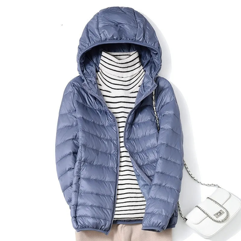 Kort Dunjacka Dam Packable Vinterjacka i Flera Färger 11