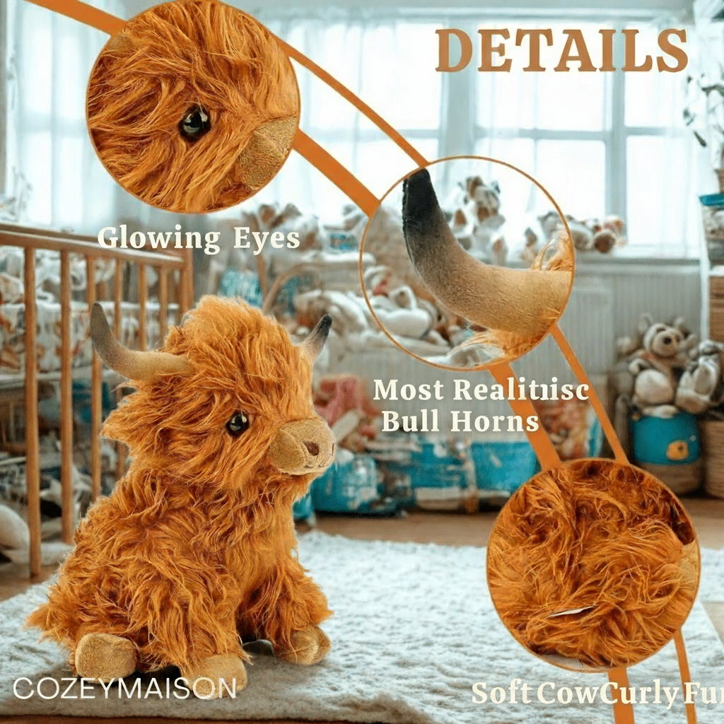 Kramvänlig Highland Cow Kramleksak 2