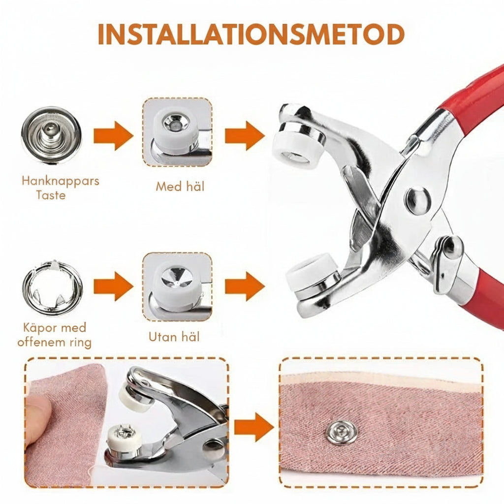 Kreativt Tryckknappsset med Tång för Hantverksprojekt 2