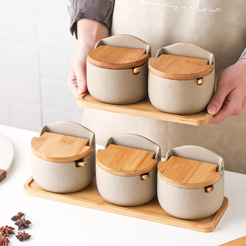 Kryddburk i Japansk Stil med Bambu Lock 1