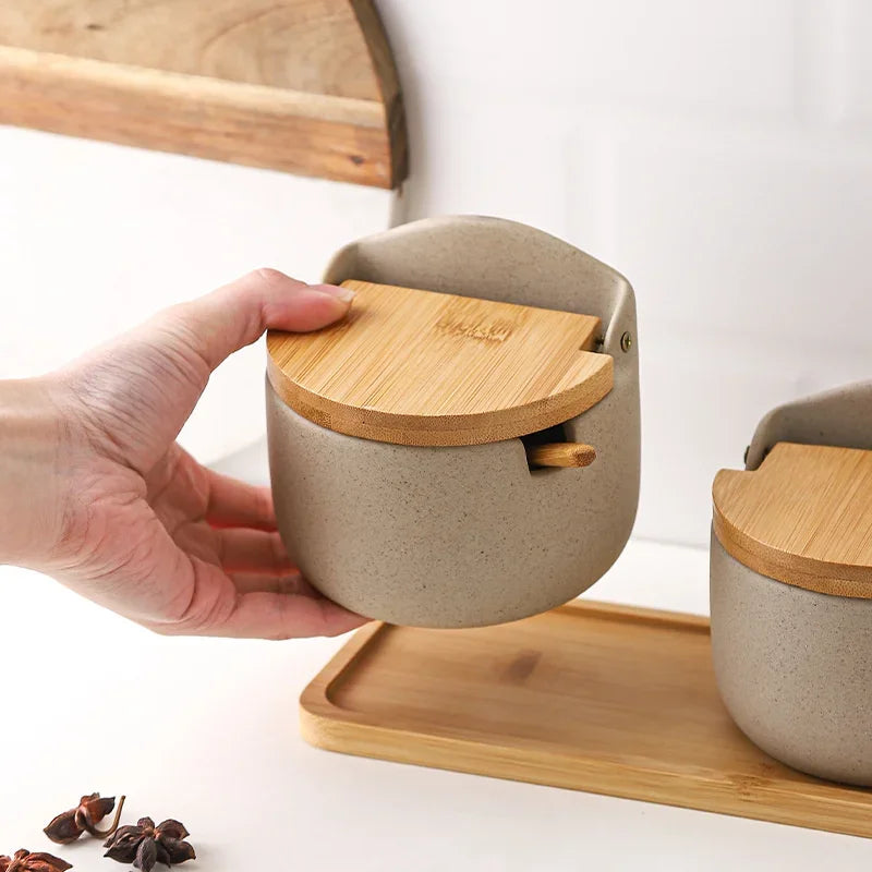 Kryddburk i Japansk Stil med Bambu Lock 3