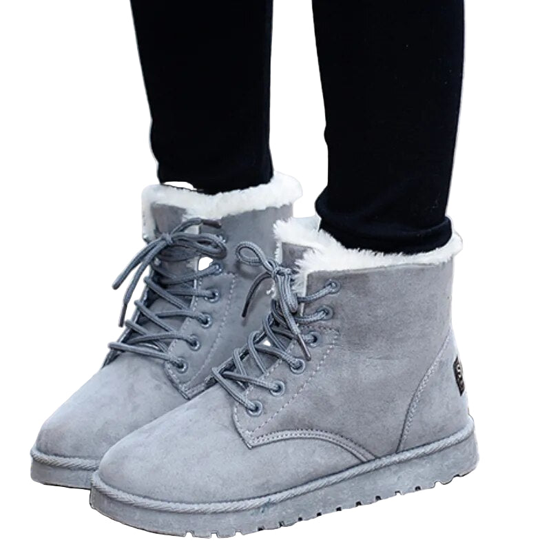 Kvinna Ankelstövlar med Snörning och Varm Foder 0