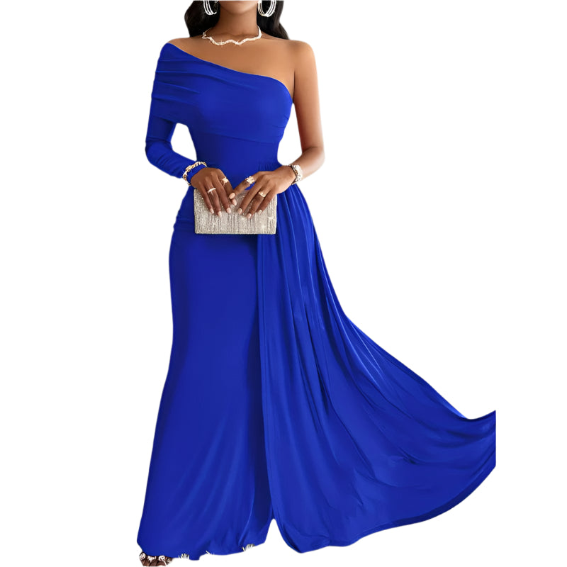 Kvinna Asymmetrisk Klänning Bodycon Polyester Maxi Länge 0