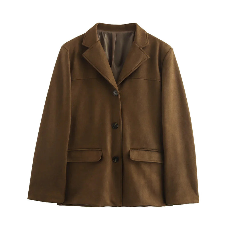Kvinna Blazer Jacka med Cropped Passform 0