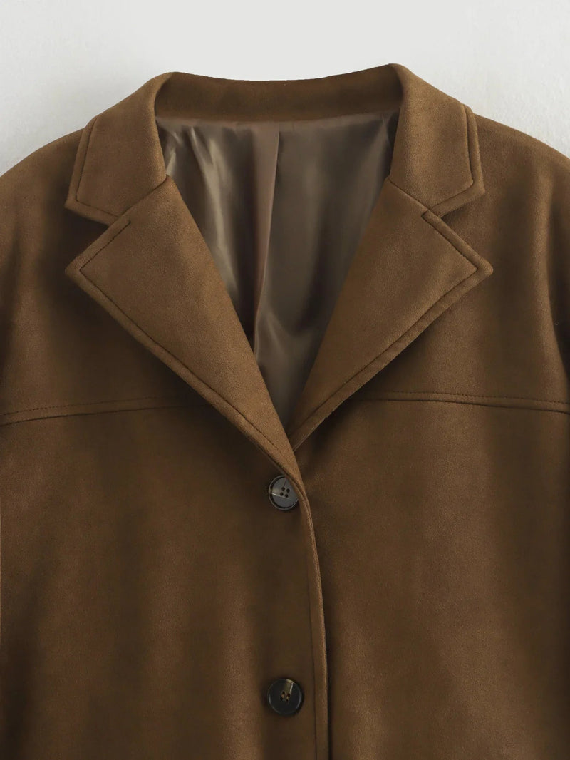 Kvinna Blazer Jacka med Cropped Passform 7