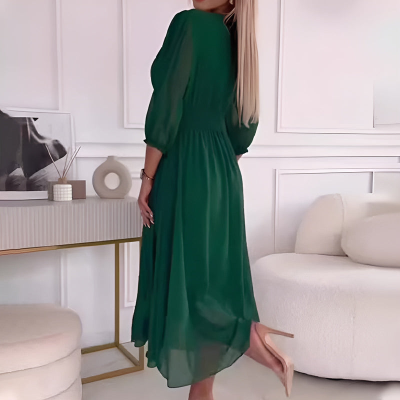 Kvinna Chiffon Klänning Flödande Stil 4