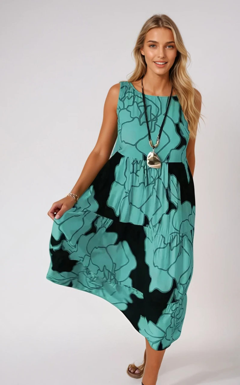 Kvinna Klänning Blommig Design Elegant 2