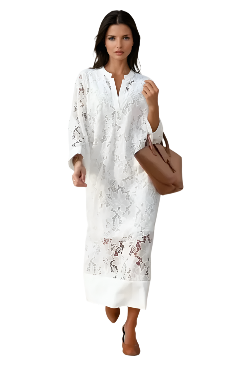 Kvinna Klänning i Spets med Tidlös Elegans 0