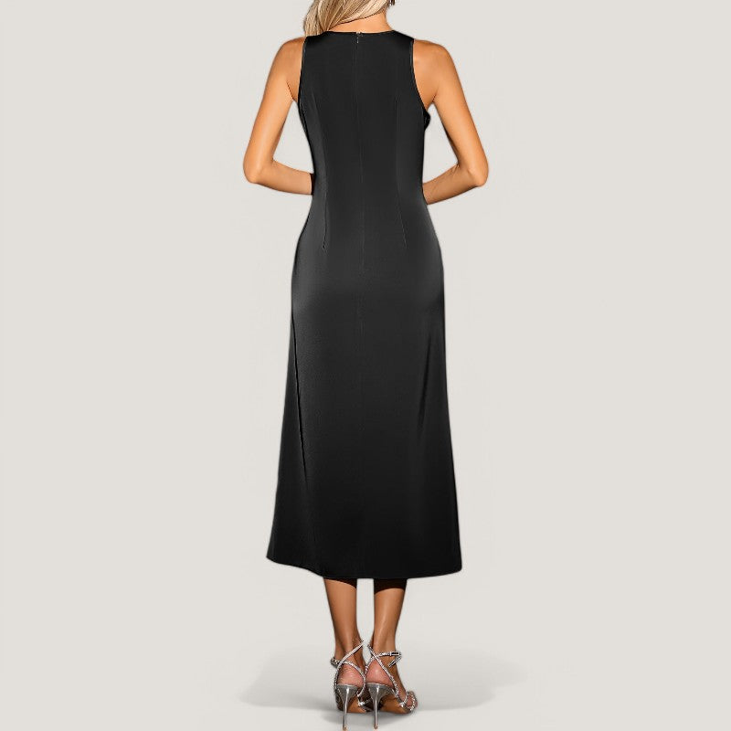 Kvinna Maxi Klänning Utan Ärmar Polyester 9