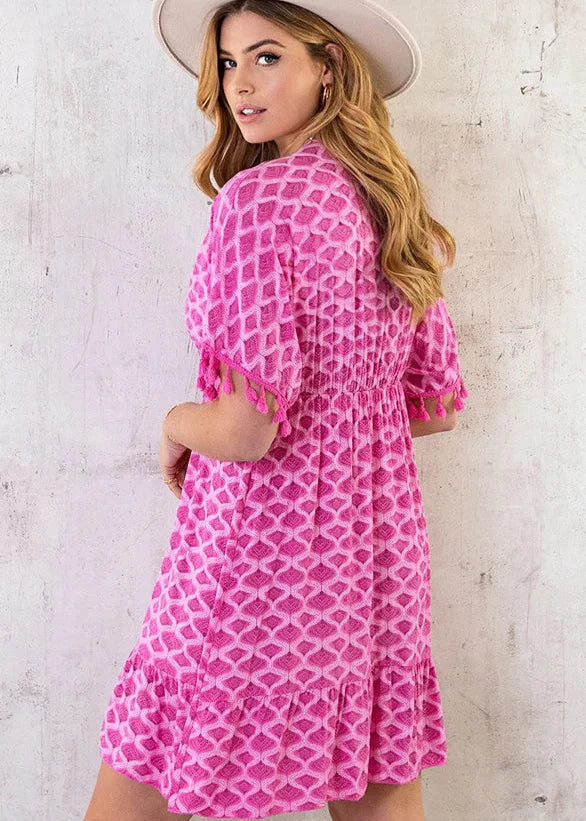 Kvinna Midi Klänning Lätt Flödande Design 2