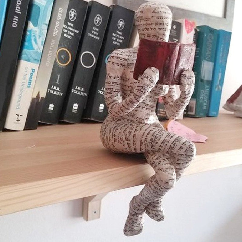 Kvinnlig Staty Ornament Läsande Dekoration 2