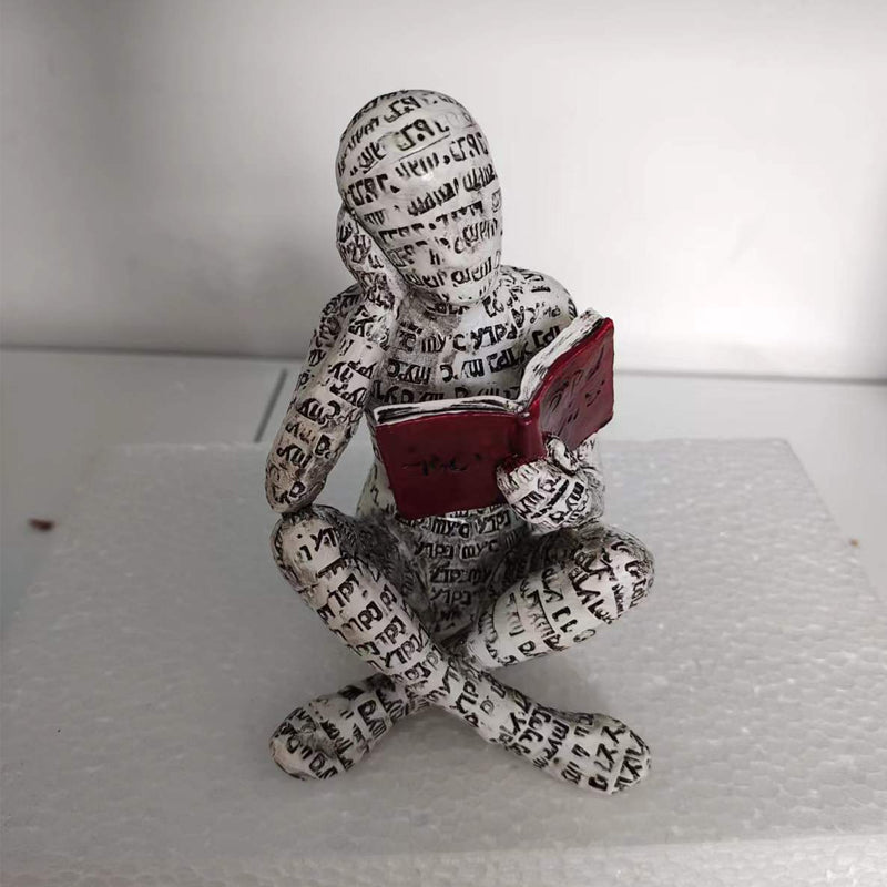 Kvinnlig Staty Ornament Läsande Dekoration 3