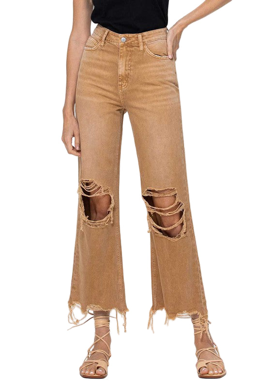 Kvinno Crop Flare Jeans Vintage 90-tal 0