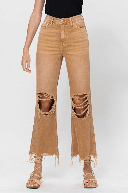 Kvinno Crop Flare Jeans Vintage 90-tal 1
