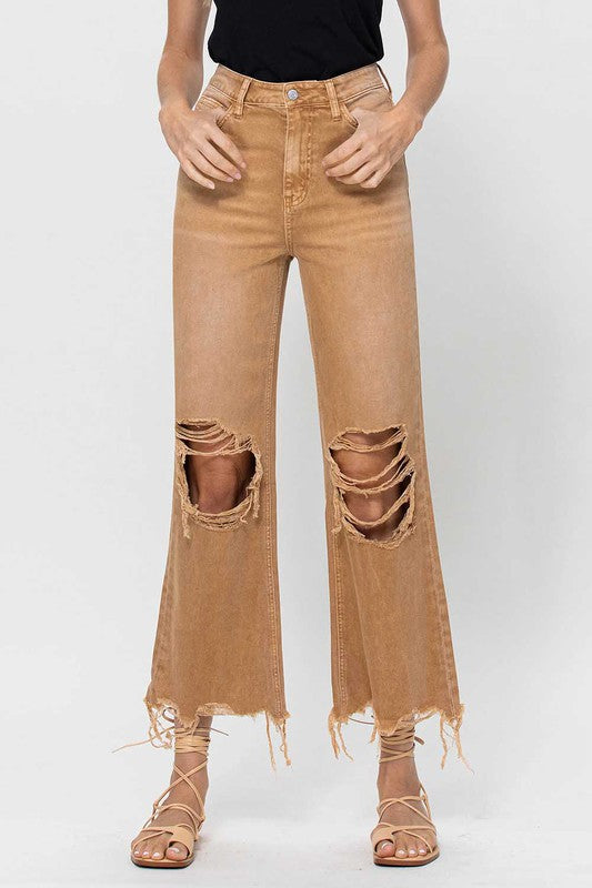 Kvinno Crop Flare Jeans Vintage 90-tal 2