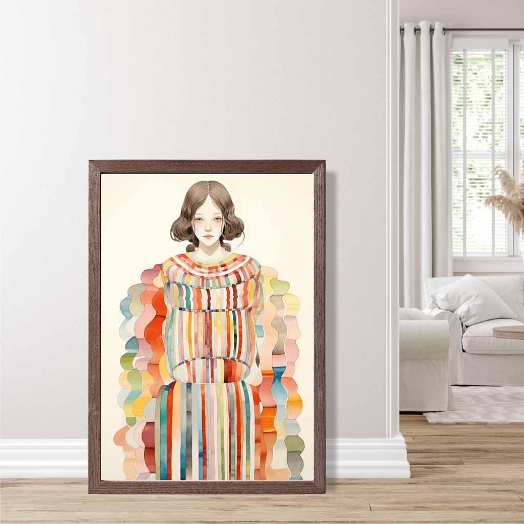 Kvinnors Abstrakt Konsttryck Färgglad Design 7
