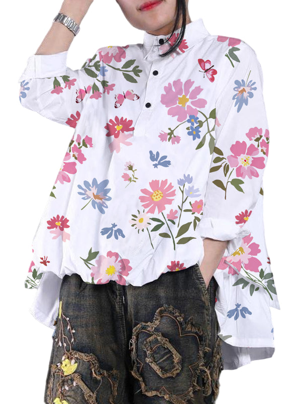 Kvinnors Asymmetrisk Blus med Prickar 5