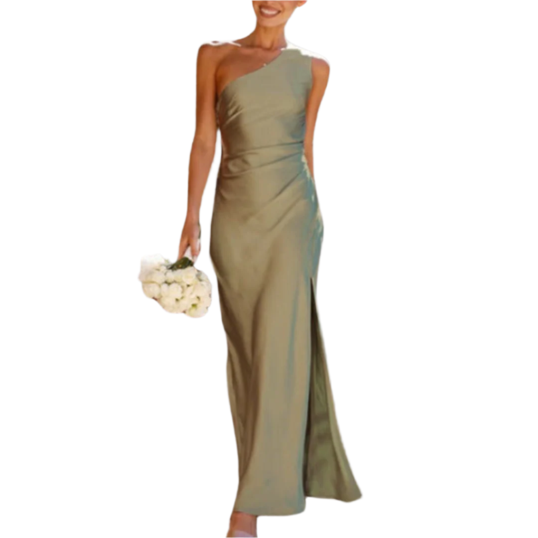 Kvinnors Asymmetrisk Klänning med Ficka Polyester Elastan 0