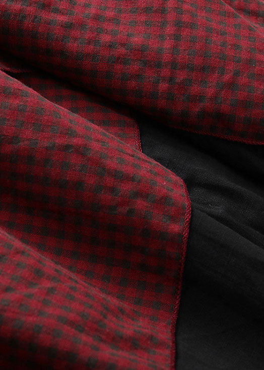 Kvinnors Asymmetrisk Patchwork Kjol med Dragsko 3