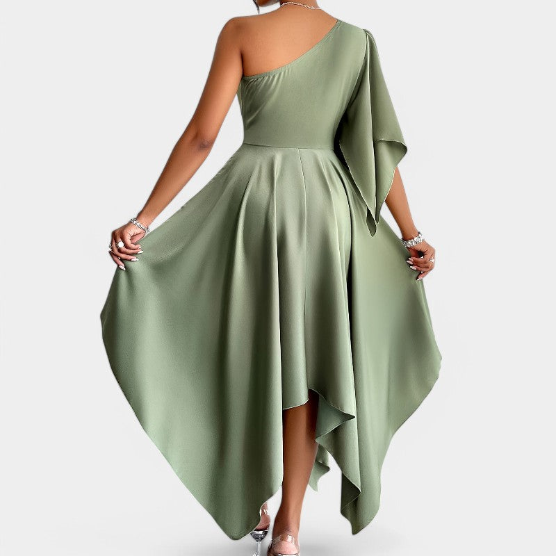 Kvinnors Asymmetrisk Peplum Klänning för Hösten 3